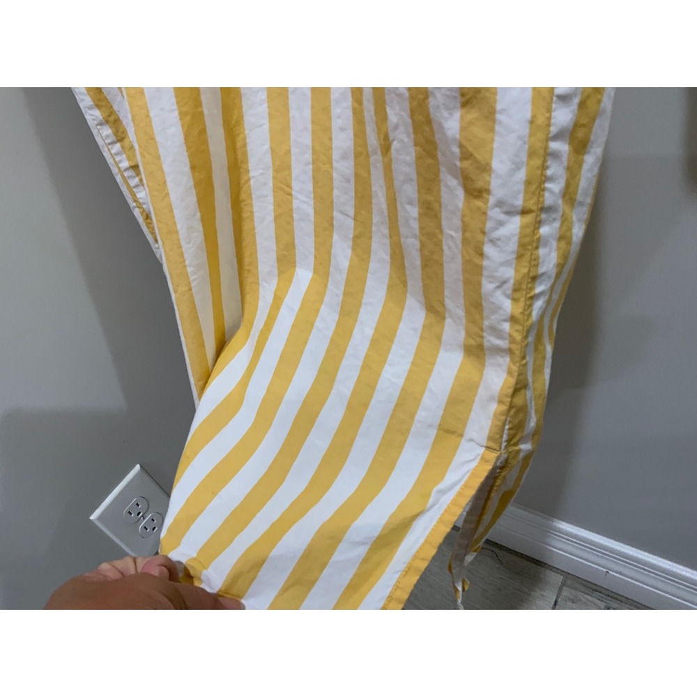 Style & Co Yellow White Striped Button Down Shirt Dress XL Long Sleeve Pocket - Picture 10 of 13